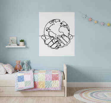 Poster mapamundi tierra minimalista - TenVinilo