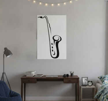 Poster musicales adhesivo decorativo saxofón - TenVinilo