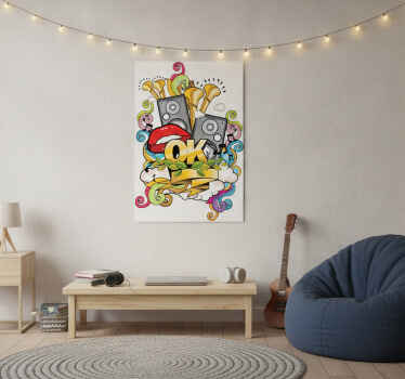 Poster musicales vinilo decorativo grafitti musical - TenVinilo