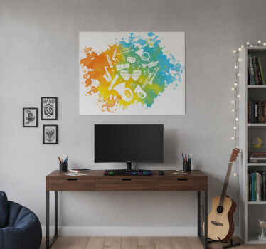 Poster musicales silueta de instrumentos musicales - TenVinilo