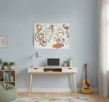 Poster musicales vinilo infantil ciudad musical - TenVinilo