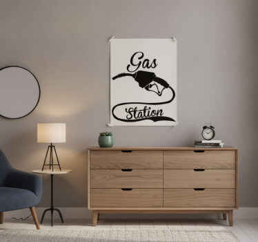 Poster vintage vinilo decorativo gasolinera - TenVinilo