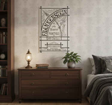 Poster vintage vinilo decorativo frankenstein libro - TenVinilo