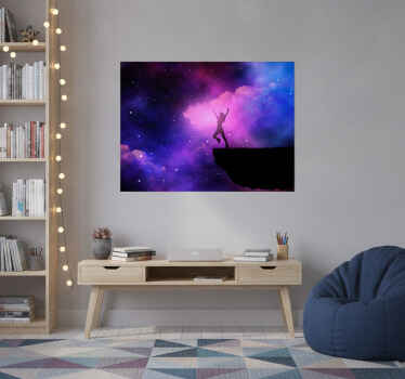 Poster paisajes mujer hermosa en la galaxia - TenVinilo
