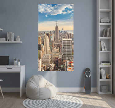 Poster paisajes vinilo puerta rascacielos nueva york - TenVinilo