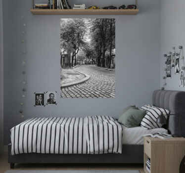 Poster paisajes vinilo camino blanco y negro - TenVinilo
