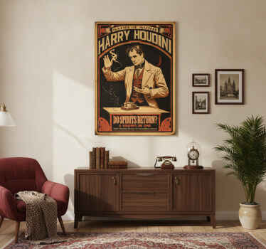 Vintage poster of houdini the escape artist - TenStickers