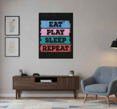 Poster for teenager game eat sleep repeat - TenStickers
