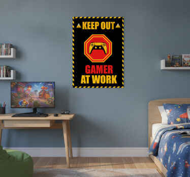 Gaming poster „gamer“ bei der arbeit - TenStickers