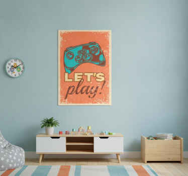 Gaming poster im retro-stil „let's play“ - TenStickers