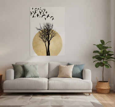 Poster árboles silueta de árbol con pájaros - TenVinilo
