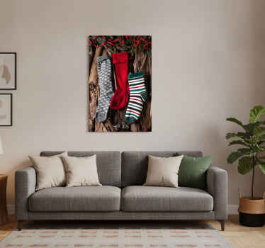 Christmas poster with cozy socks - TenStickers