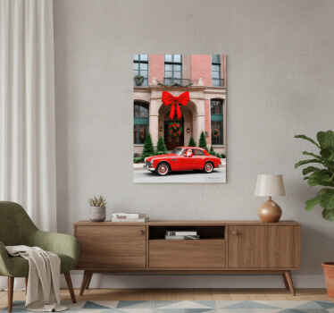 Christmas poster winter car scene - TenStickers