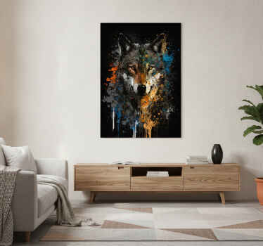 Poster art peinture de loup - TenStickers