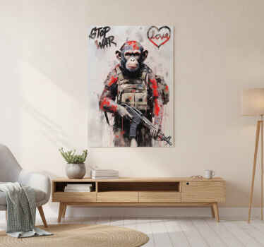 Soldier monkey art poster - TenStickers