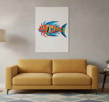 Multicolor fish art poster - TenStickers