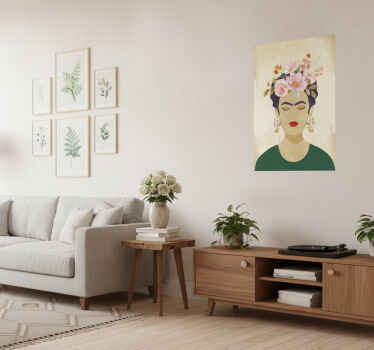 Art poster woman with flowers - TenStickers