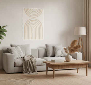 Art poster soft lines in beige - TenStickers