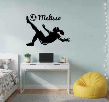 Football poster customizable female soccer player - TenStickers