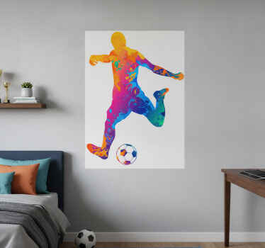 Football poster paint splashed soccer art print - TenStickers