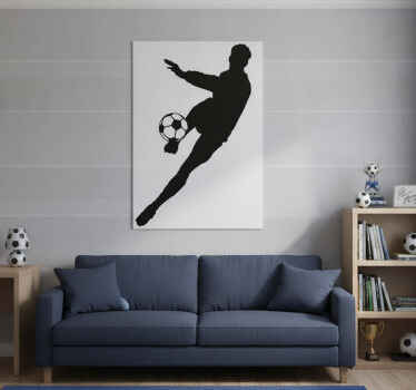 Football poster silhouette of a player kicking ball - TenStickers