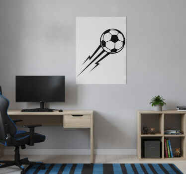 Football poster lightning ball wall decal - TenStickers