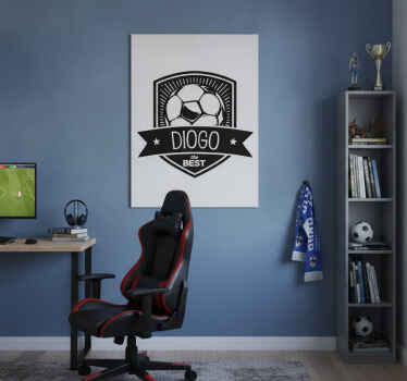 Poster fútbol vinilo escudo de fútbol personalizado - TenVinilo