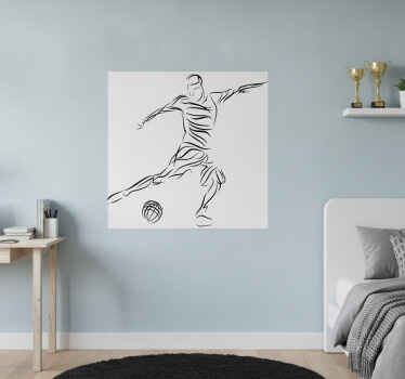Poster fútbol futbolista abstracto - TenVinilo