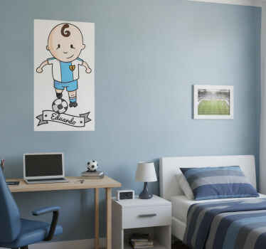 Poster fútbol vinilo personalizable futbolista - TenVinilo