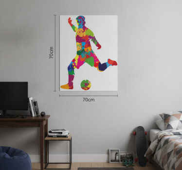 Poster fútbol jugador salpicaduras de colores - TenVinilo