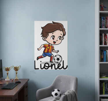Football poster kid soccer player with name - TenStickers