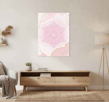 Zen poster pink watercolor mandala art print - TenStickers