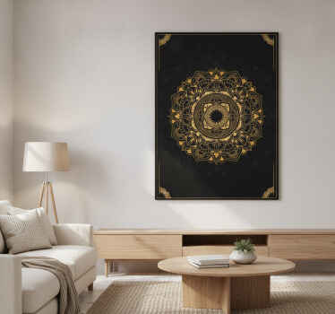 Zen poster black mandala art print - TenStickers