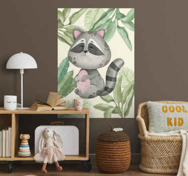 Poster Waschbär im Dschungel - TenStickers