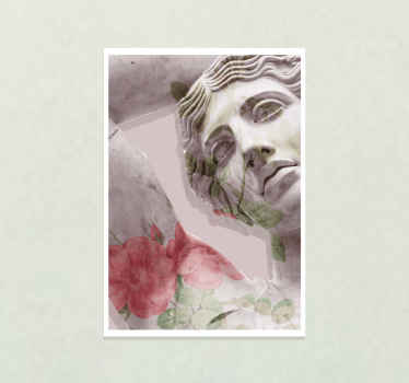 Prachtig standbeeld poster met bloemen - TenStickers