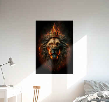 Lion King in Flames animal poster - TenStickers