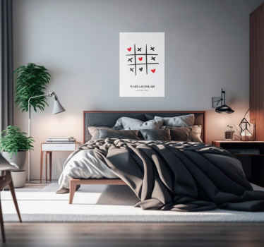 Personalisierte Poster tic Tac Toe Liebe - TenStickers