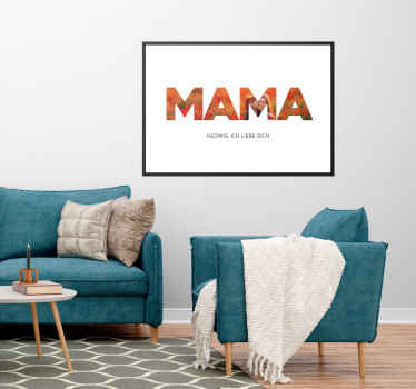 Poster Wohnzimmer mama, ich liebe dich. - TenStickers