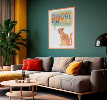 Poster Kinderzimmer katzen miauen - TenStickers