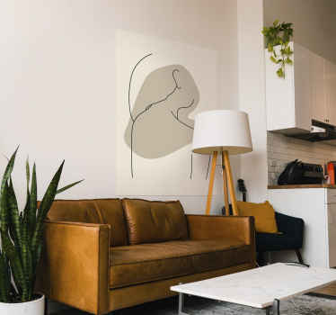 Poster van rug met abstracte lijnen - TenStickers