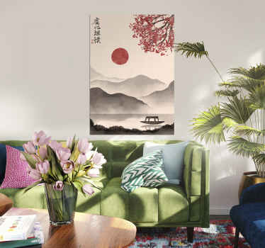 Japansk bjerglandskab plakat - TenStickers