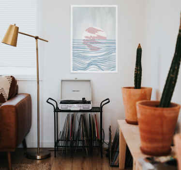 Póster mar abstracto estilo nórdico - TenVinilo