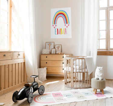Poster Regenbogen mit Namen Kinderzimmer - TenStickers