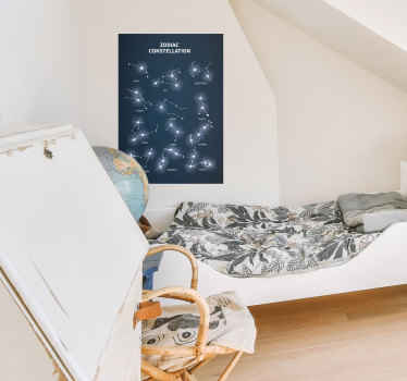 Zodiac constellations poster - TenStickers