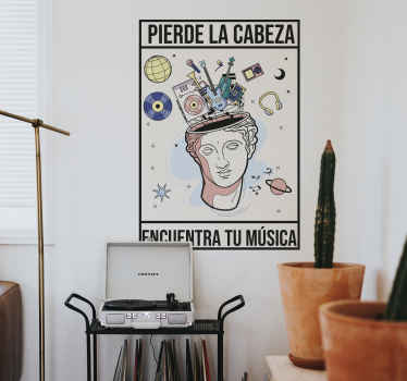 Poster Pierde la cabeza encuentra tu música - TenVinilo