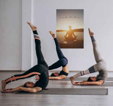 Poster meditatie zonsondergang - TenStickers