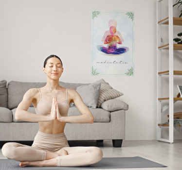 Silhouet meditatie poster - TenStickers