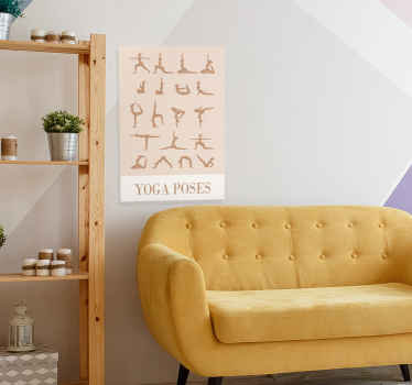 Poster met yoga poses erop - TenStickers