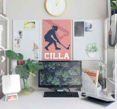 Poster veld hockey gepersonaliseerd - TenStickers