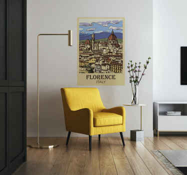Poster con il disegno della città di Firenze - TenStickers